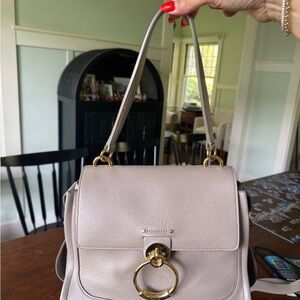 Chloe Small Tess Bag in Grey Soft Leather